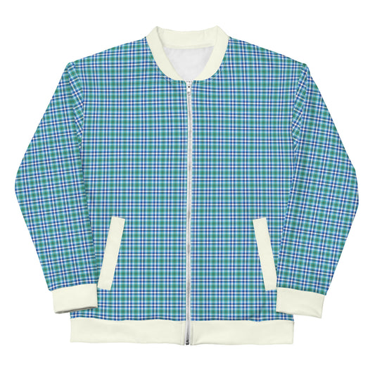 Gay MLM Vincian Pride Bomber Jacket Coat - Plaid Gay gay-mlm-pride-bomber-jacket-coat-plaid-unisex-front-vincian