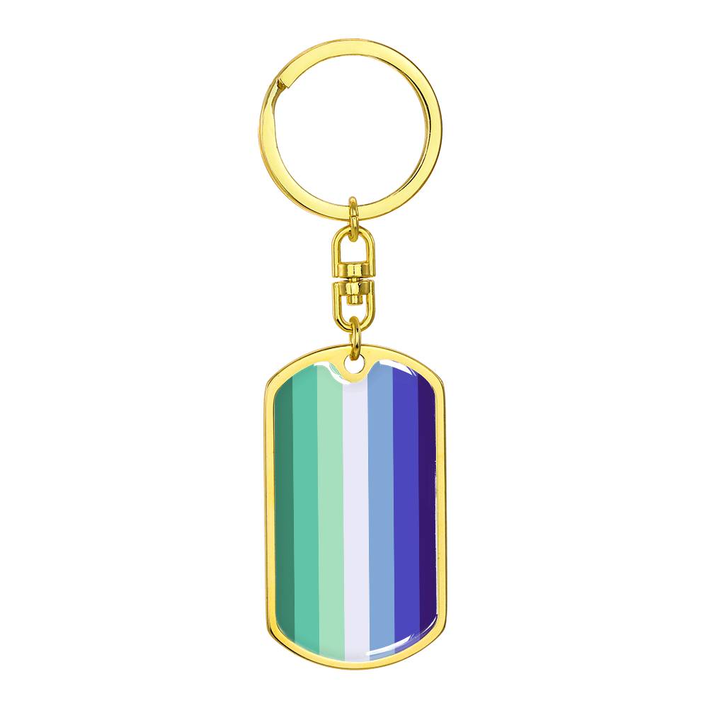 Gay MLM Pride Military Dog Tag Keychain Gold Gay gay-mlm-pride-military-dog-tag-keychain-gold