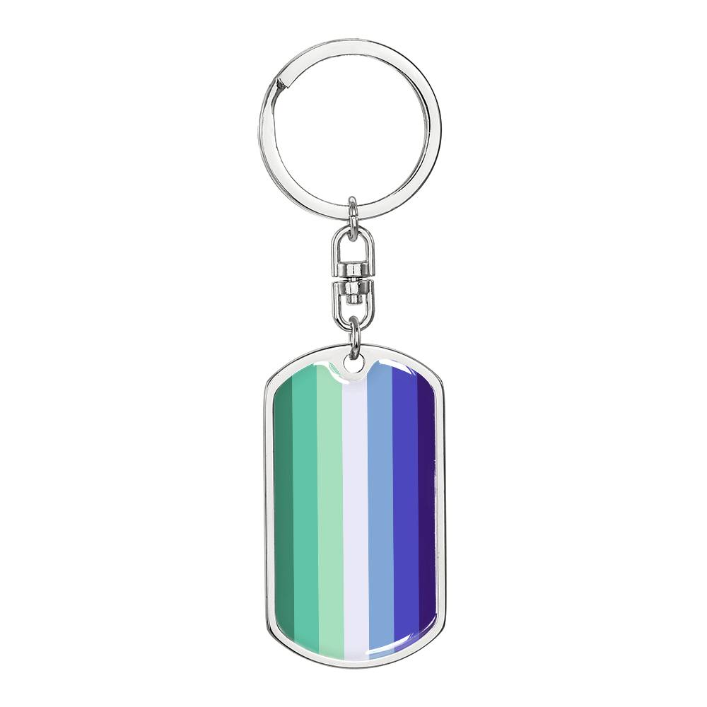 Gay MLM Pride Military Dog Tag Keychain Silver Gay gay-mlm-pride-military-dog-tag-keychain-silver