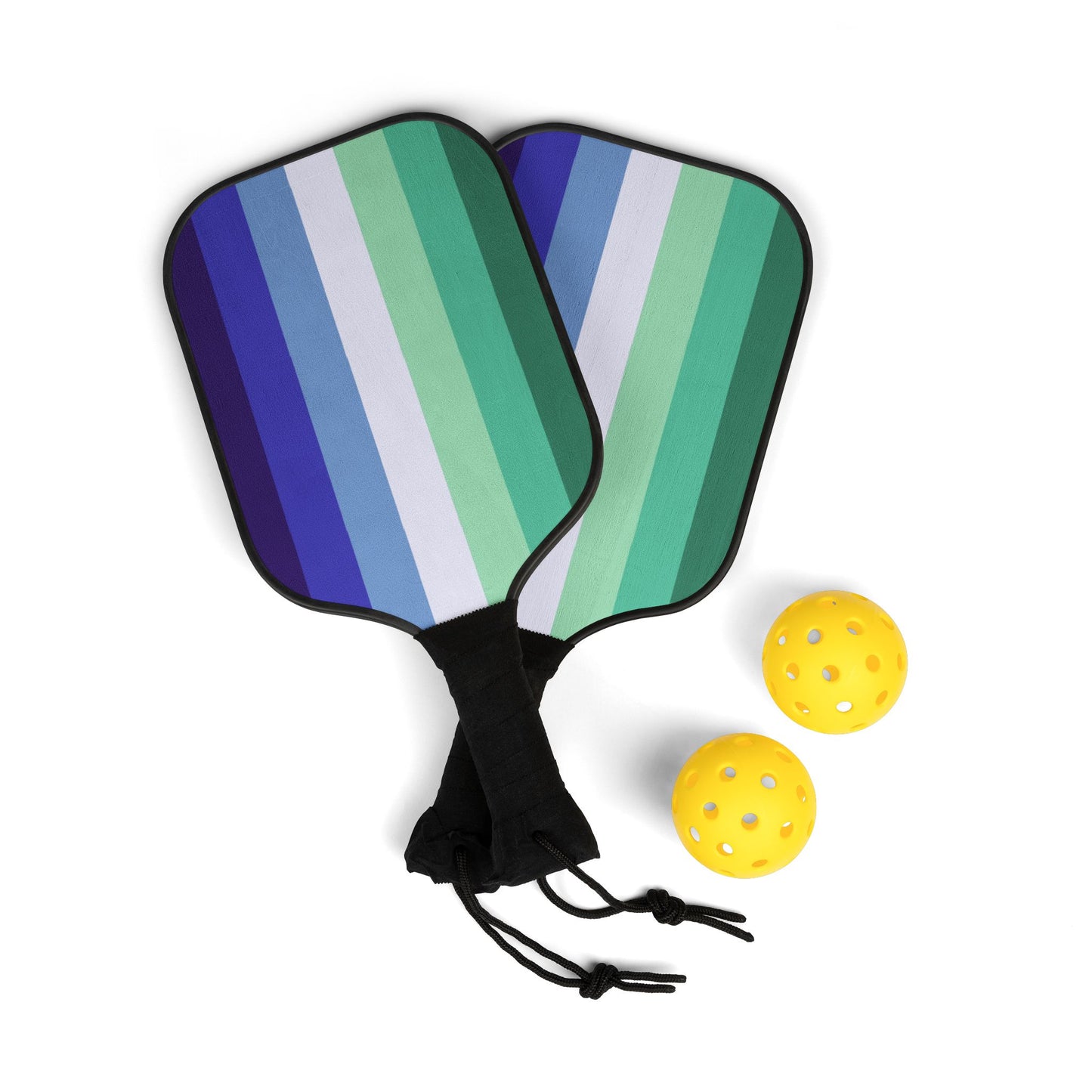 Gay MLM Vincian Pride Pickleball Paddle Set with Balls 7.5'' × 15.5'' Gay gay-mlm-vincian-pride-pickleball-paddle-set-with-balls-front