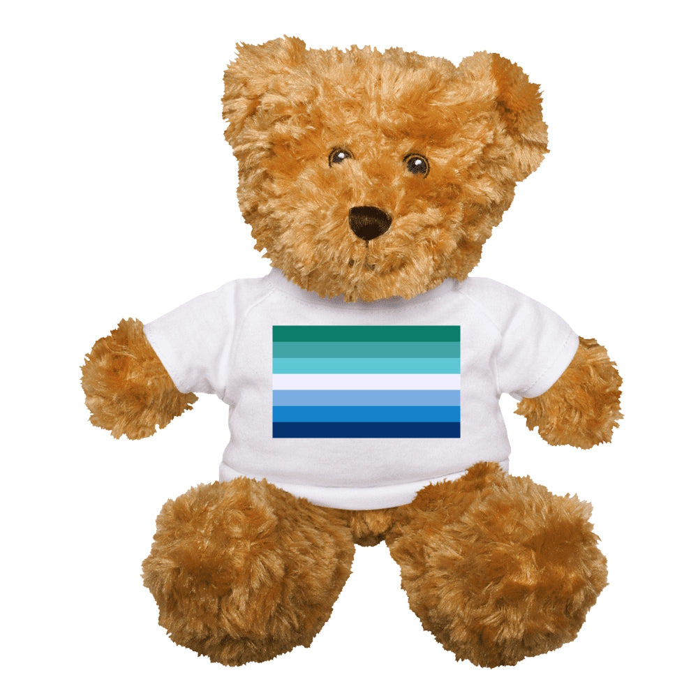 Gay MLM Vincian Pride Flag Plush Teddy Bear Stuffed Animal White Gay gaybear