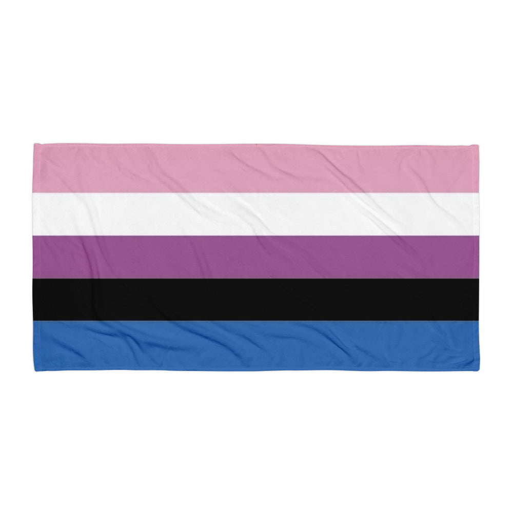 Genderfluid Pride Flag Beach Blanket Towel 30x60 Multi Genderfluid genderfluid-Pride-Flag-Beach-Blanket-Towel-flat