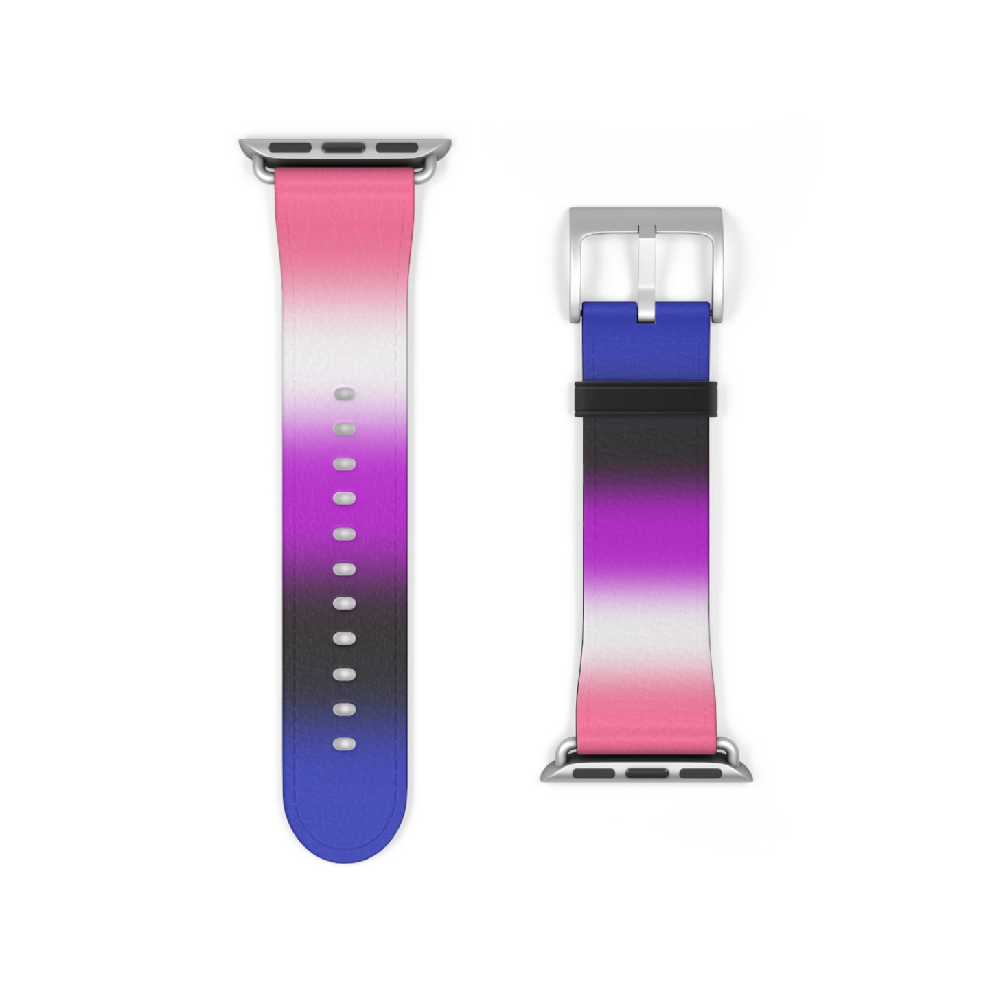 Genderfluid Pride Apple Watch Band Strap In Ombre 38 - 41 mm Silver Matte