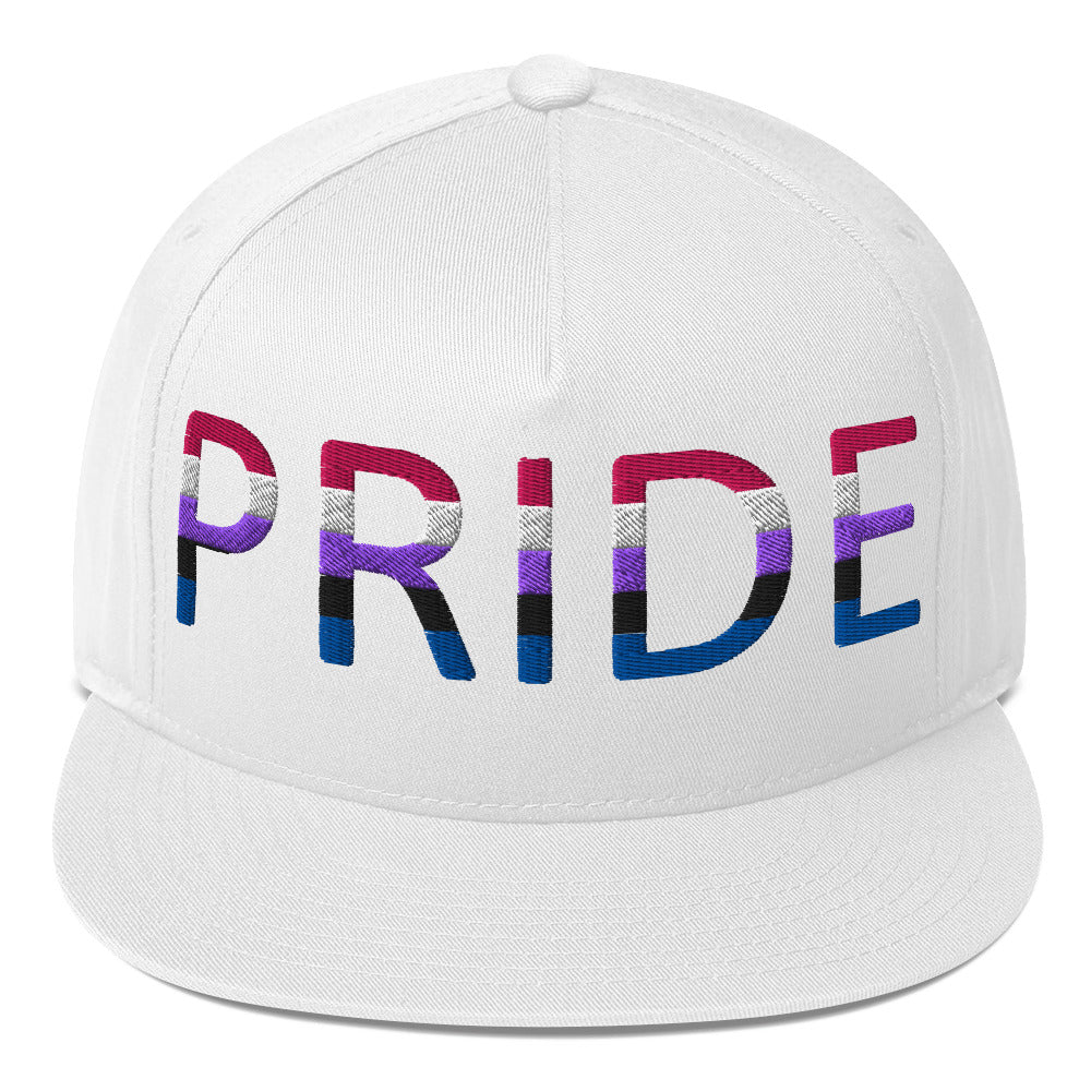 Genderfluid Pride Embroidered Snapback Baseball Cap White Genderfluid genderfluid-pride-embroidered-snapback-baseball-cap-white-front