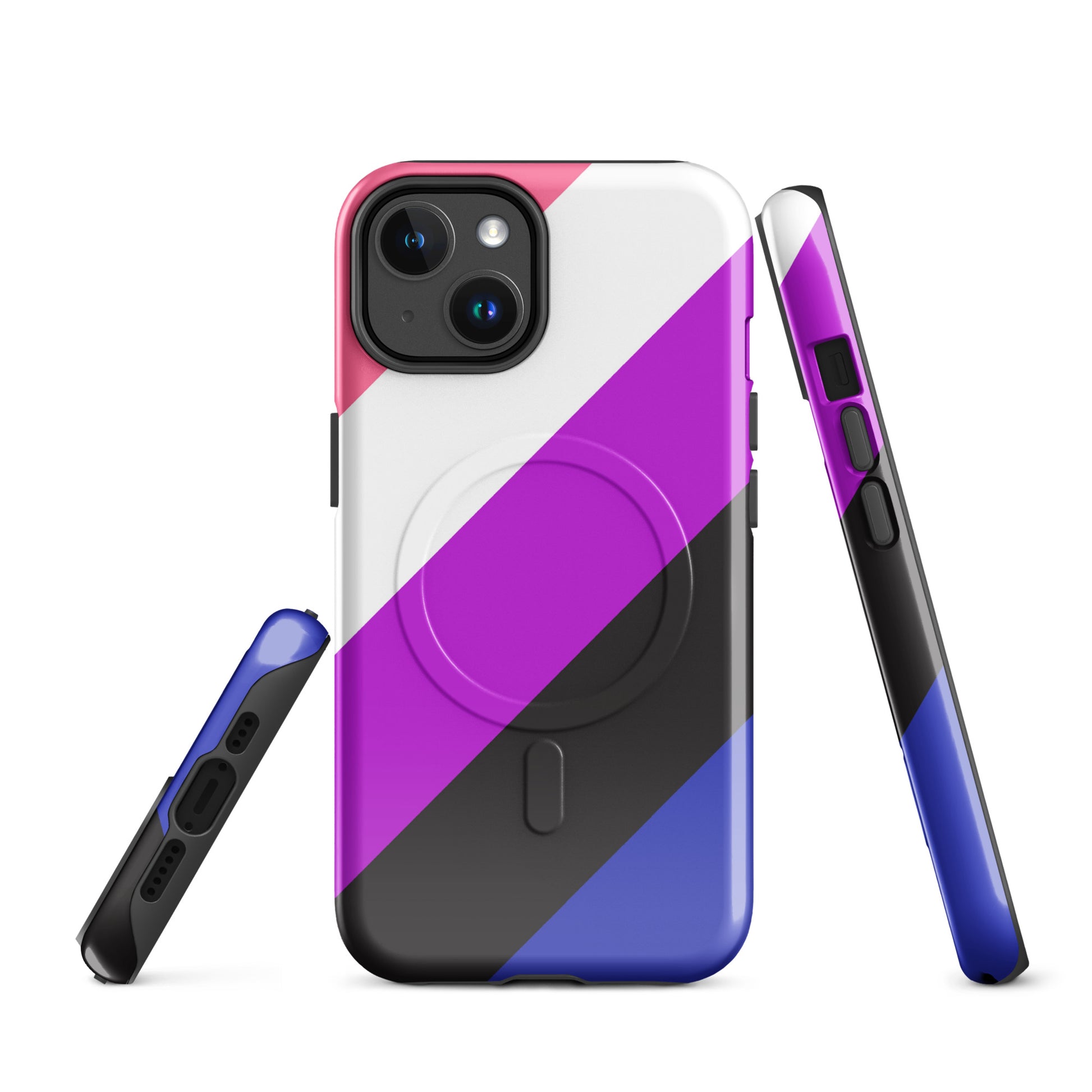 Genderfluid Pride MagSafe® Tough Phone Case for Apple iPhone® iPhone 14 Genderfluid genderfluid-pride-magsafe-tough-phone-case-for-apple-iphone-14-front