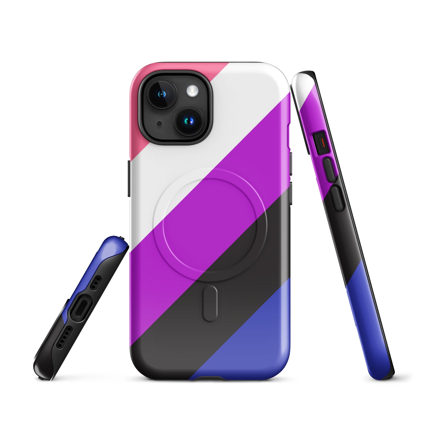 Genderfluid Pride MagSafe® Tough Phone Case for Apple iPhone® iPhone 15 Genderfluid genderfluid-pride-magsafe-tough-phone-case-for-apple-iphone-15-front