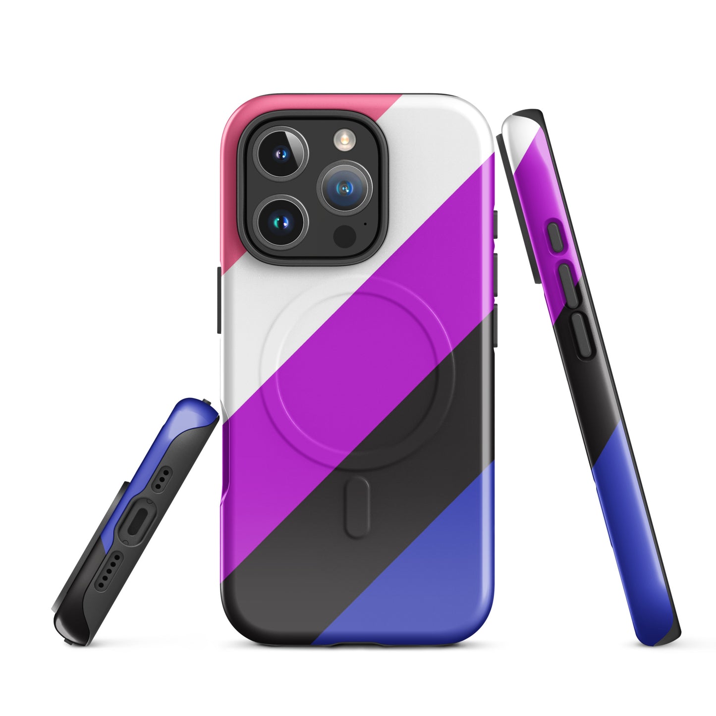 Genderfluid Pride MagSafe® Tough Phone Case for Apple iPhone® iPhone 16 Pro Genderfluid genderfluid-pride-magsafe-tough-phone-case-for-apple-iphone-16-pro-front