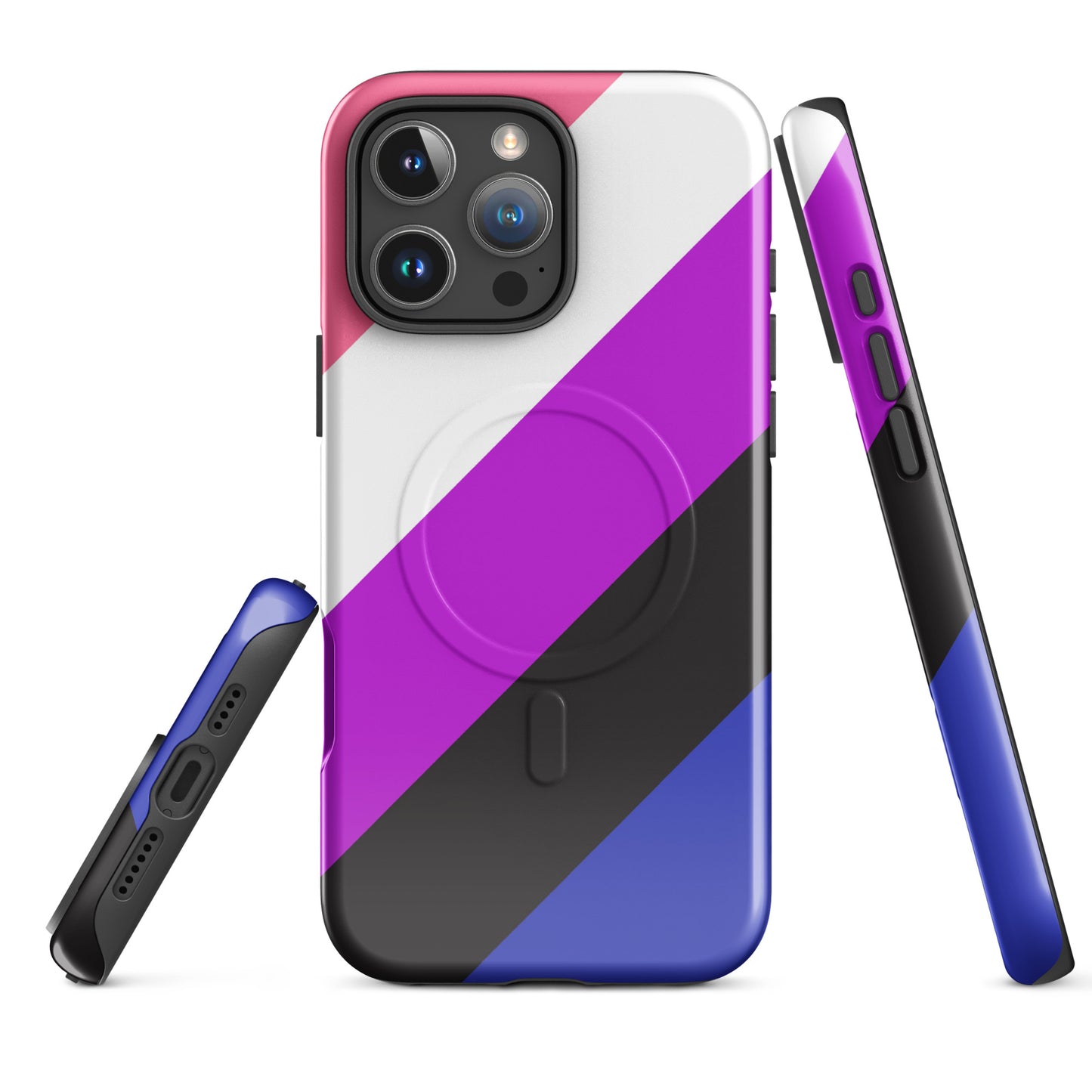 Genderfluid Pride MagSafe® Tough Phone Case for Apple iPhone® iPhone 16 Pro Max Genderfluid genderfluid-pride-magsafe-tough-phone-case-for-apple-iphone-16-pro-max-front