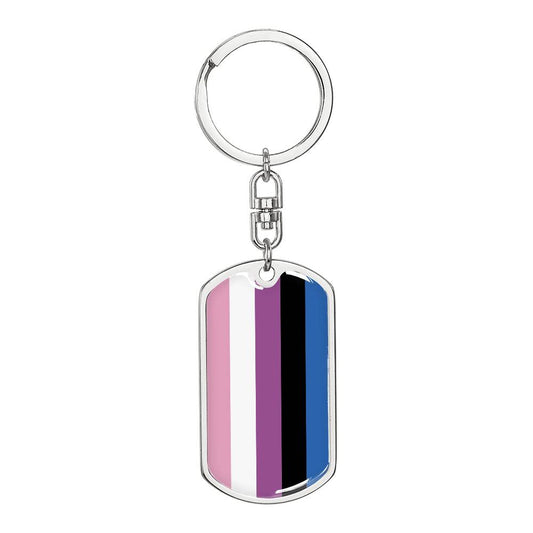 Genderfluid Pride Military Dog Tag Keychain Silver Genderfluid genderfluid-pride-military-dog-tag-keychain-silver