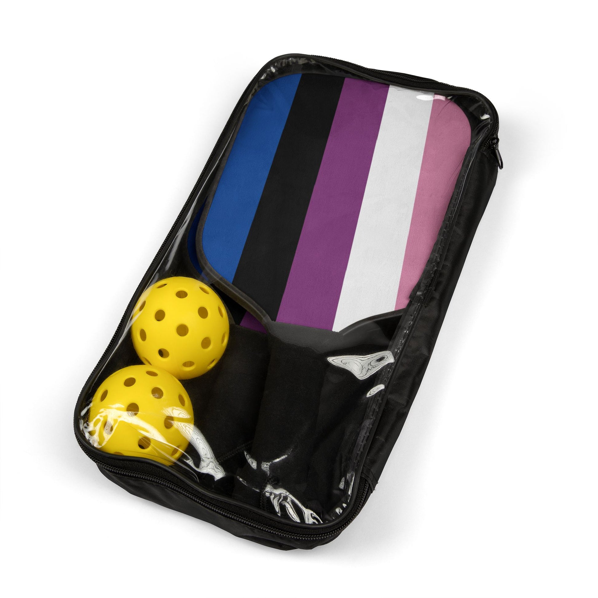 Genderfluid Pride Pickleball Paddle Set with Balls genderfluid-pride-pickleball-paddle-set-with-balls-package