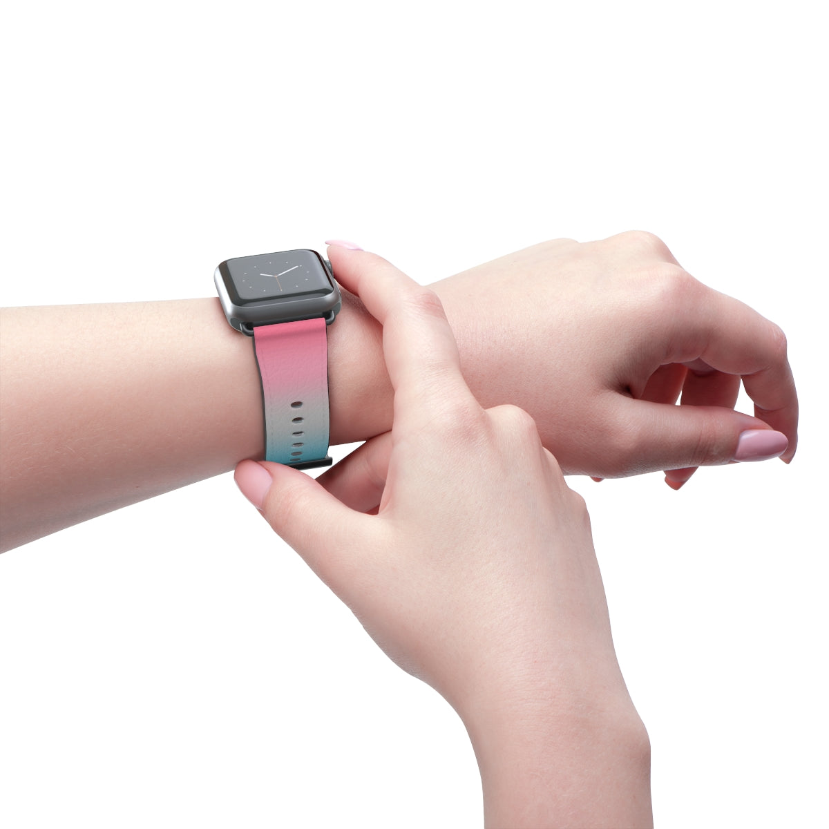 Genderflux Pride Apple Watch Band Strap In Ombre worn on wrist