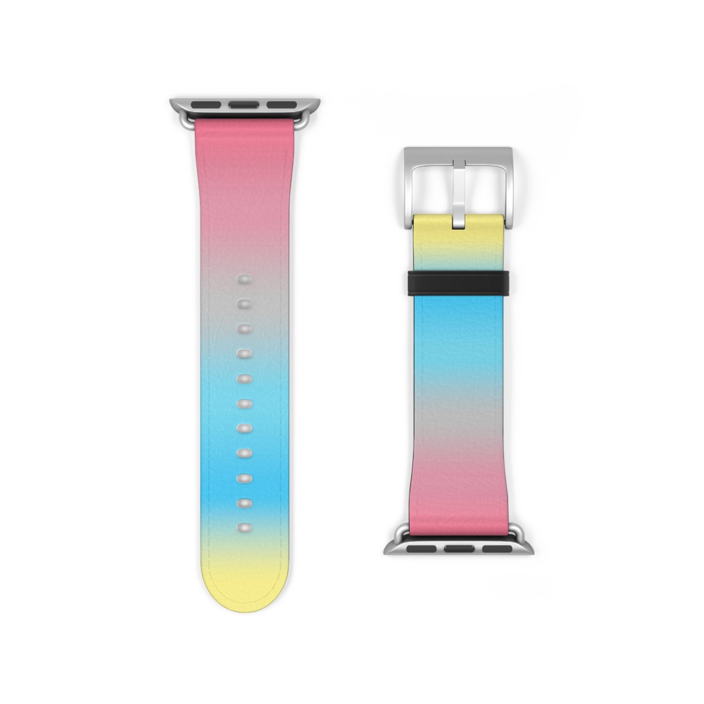 Genderflux Pride Apple Watch Band Strap In Ombre 38 - 41 mm Silver Matte