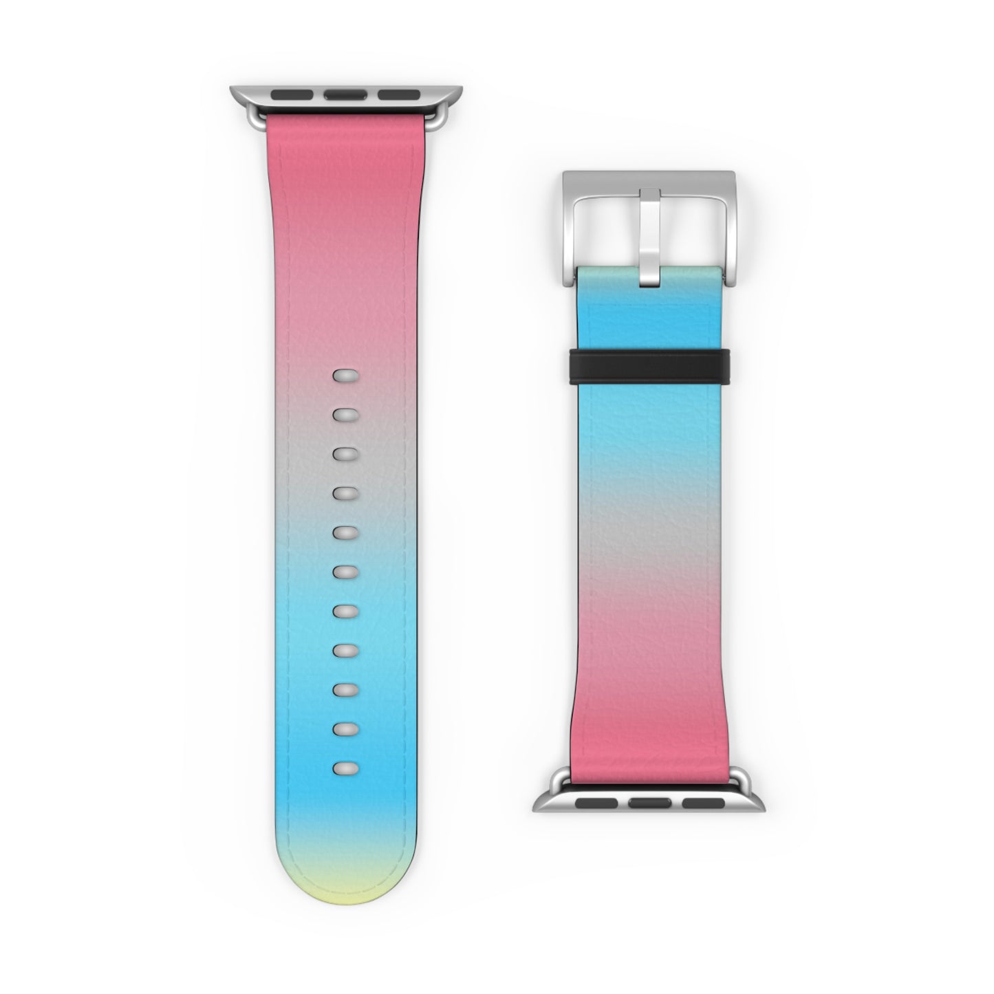 Genderflux Pride Apple Watch Band Strap In Ombre 42 - 45 mm Silver Matte