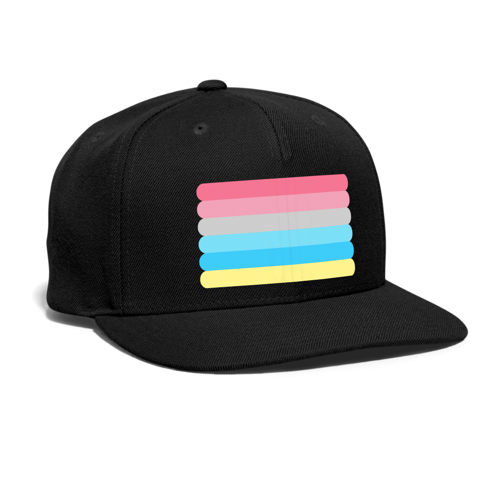 Genderflux Pride Flag Rounded Snapback Baseball Cap genderflux-pride-flag-rounded-snapback-black-side