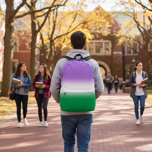 Genderqueer Pride Backpack - Ombre genderqueer-Pride-Backpack-Ombre-right