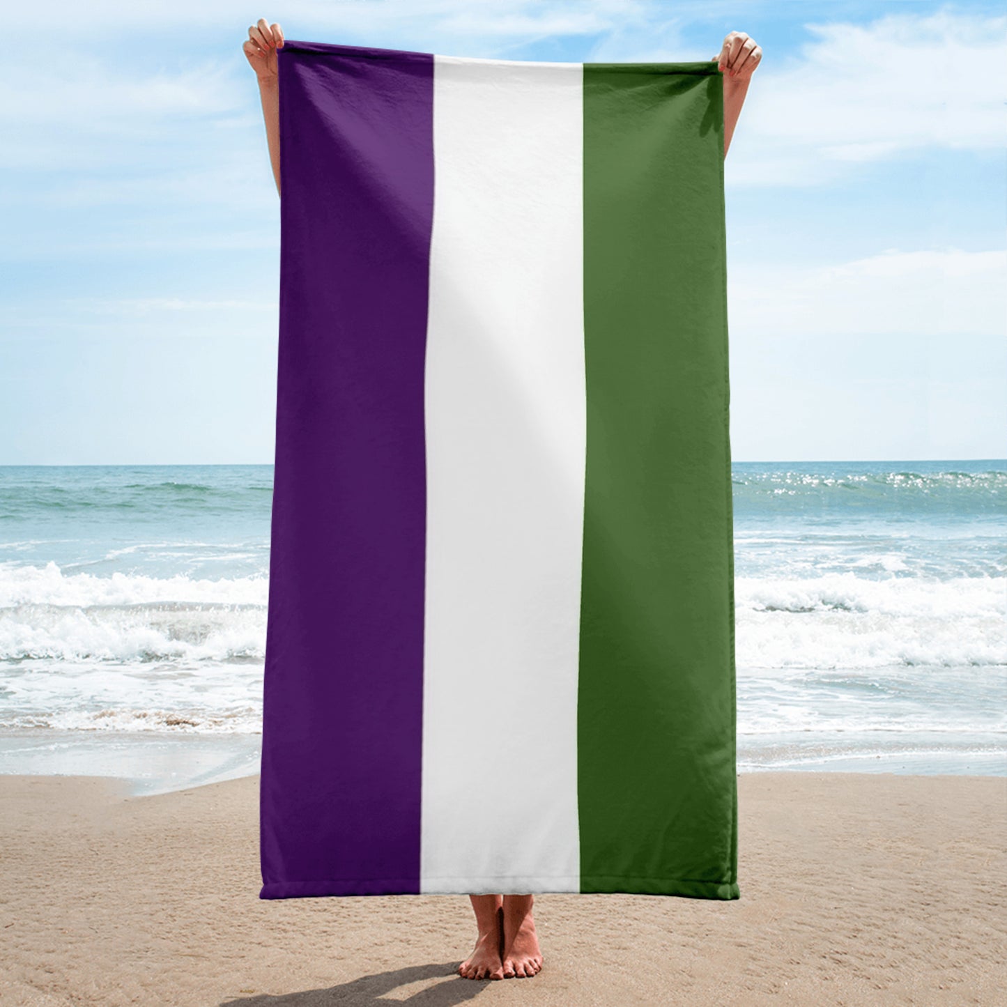 Genderqueer Pride Flag Beach Blanket Towel genderqueer-Pride-Flag-Beach-Blanket-Towel-beach