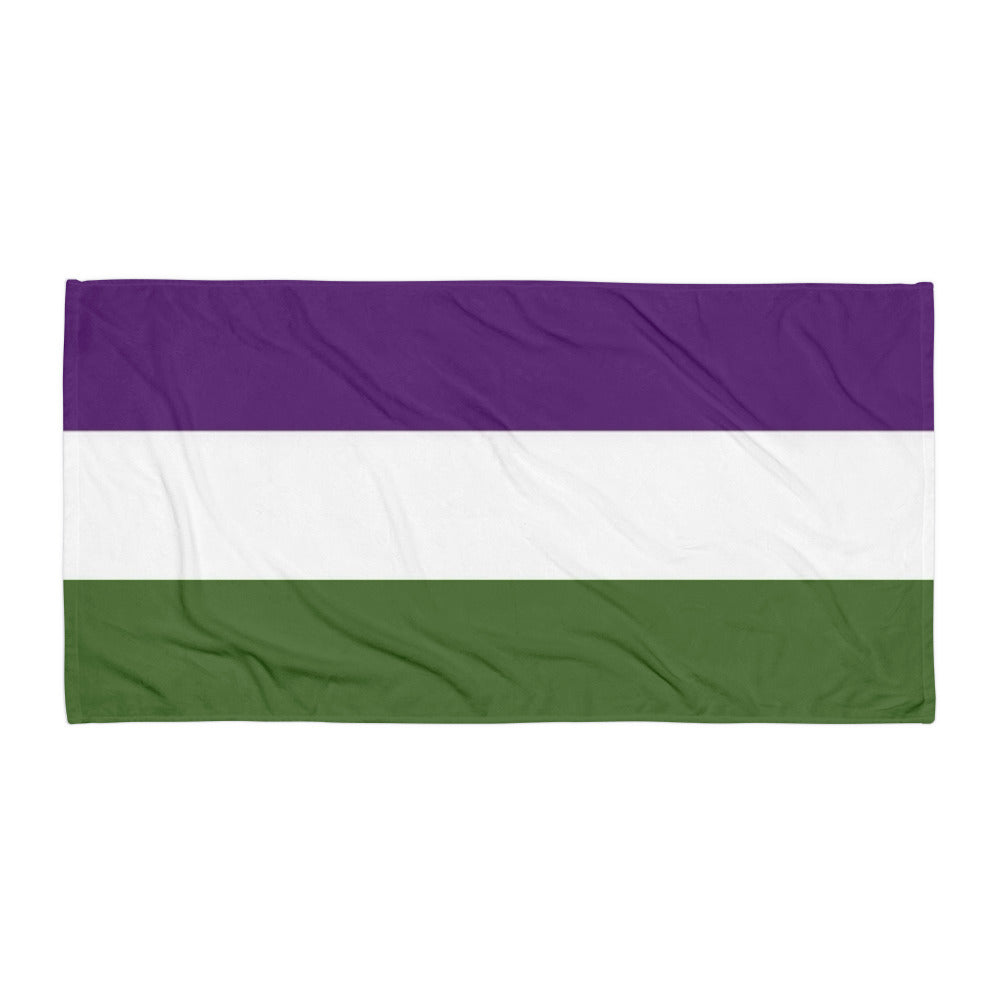 Genderqueer Pride Flag Beach Blanket Towel 30x60 Multi Genderqueer genderqueer-Pride-Flag-Beach-Blanket-Towel-flat