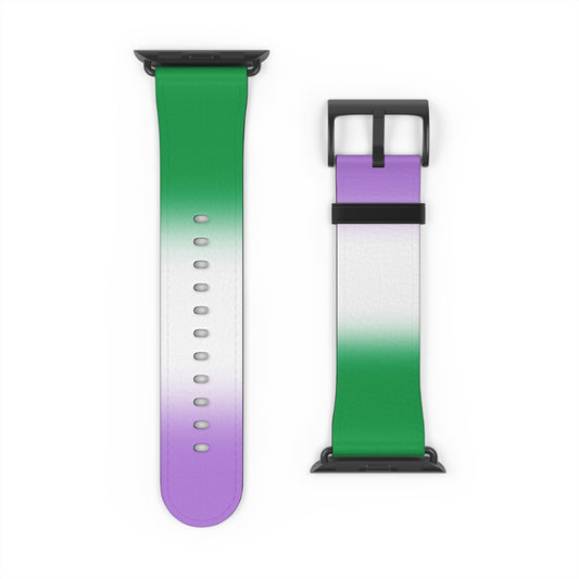 Genderqueer Pride Apple Watch Band Strap In Ombre 42 - 45 mm Black Matte 18315247376338797276_2048 Apple Watch Bands
