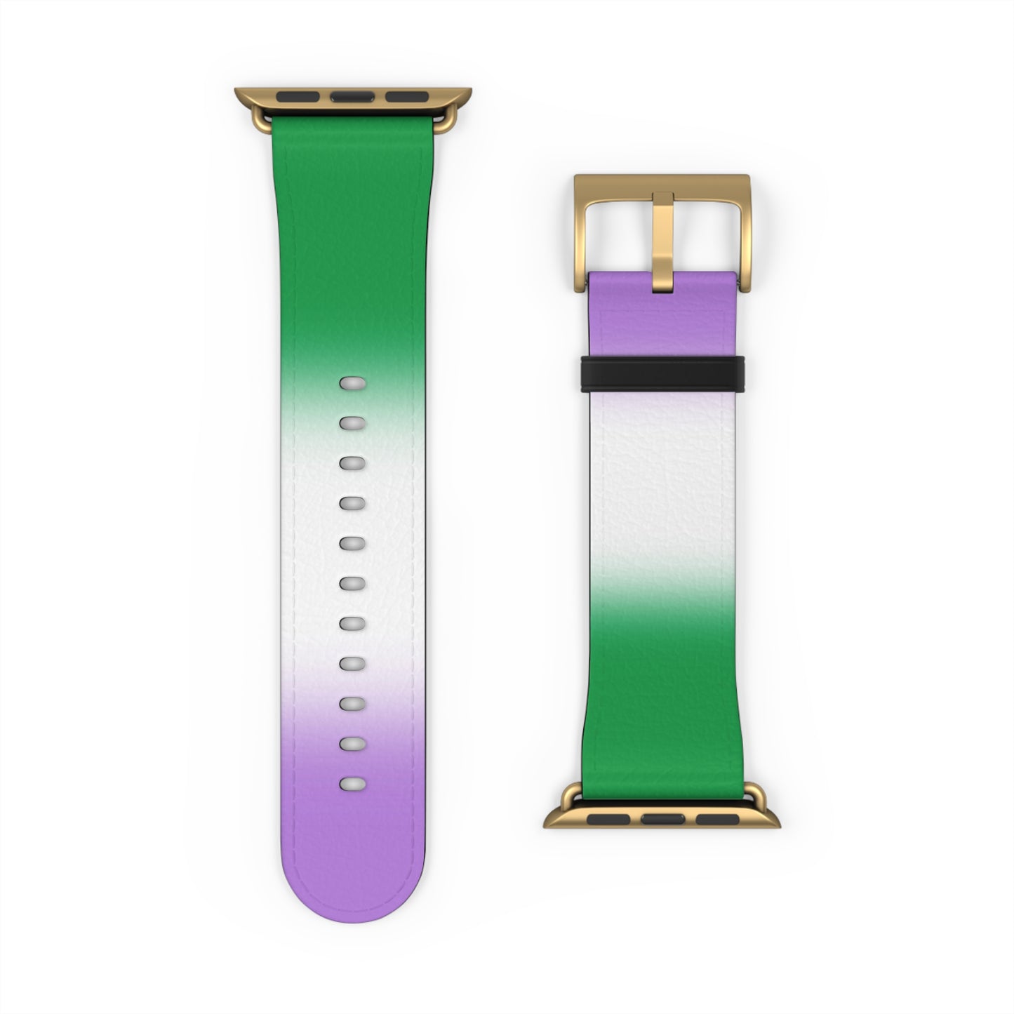 Genderqueer Pride Apple Watch Band Strap In Ombre 42 - 45 mm Gold Matte