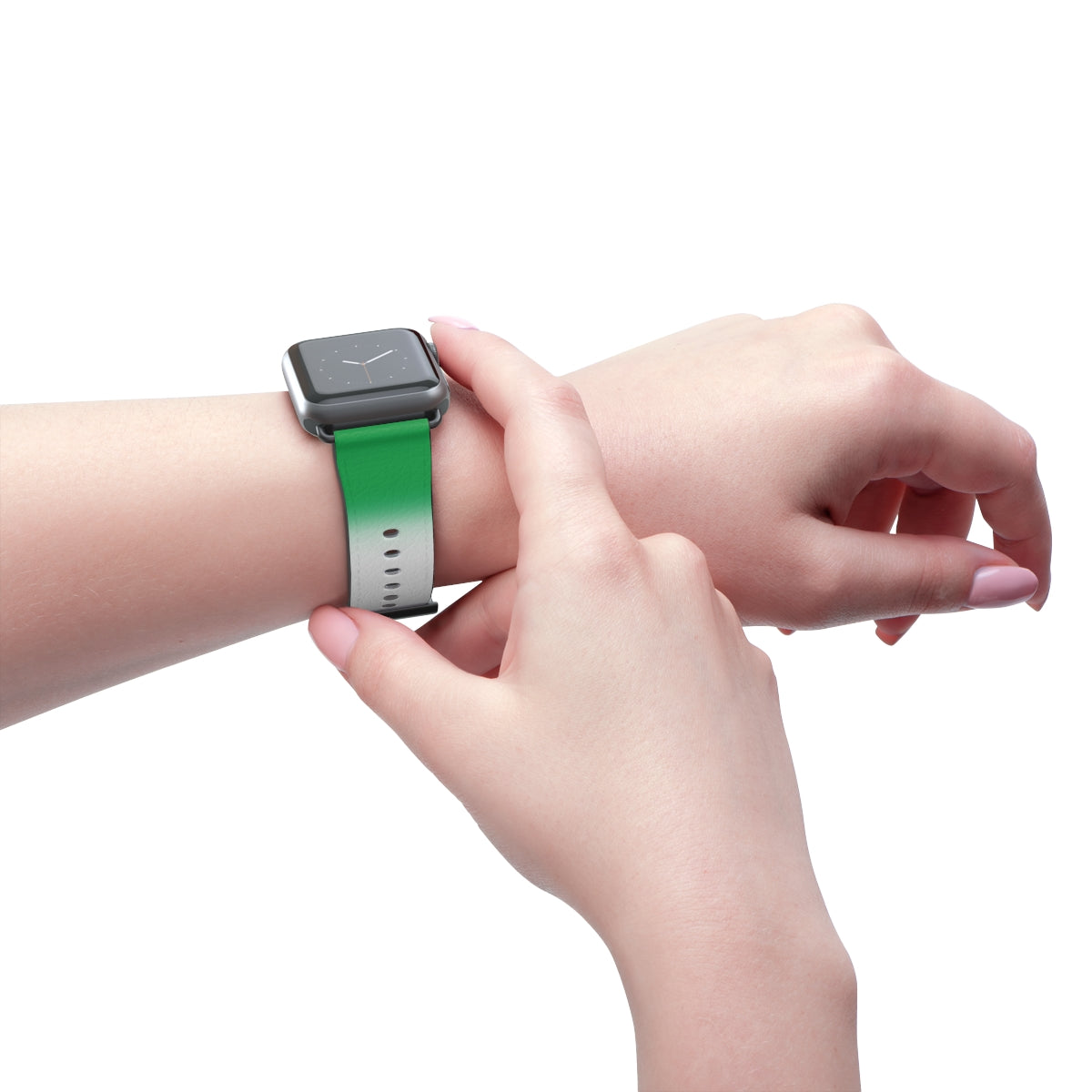Genderqueer Pride Apple Watch Band Strap In Ombre worn on wrist