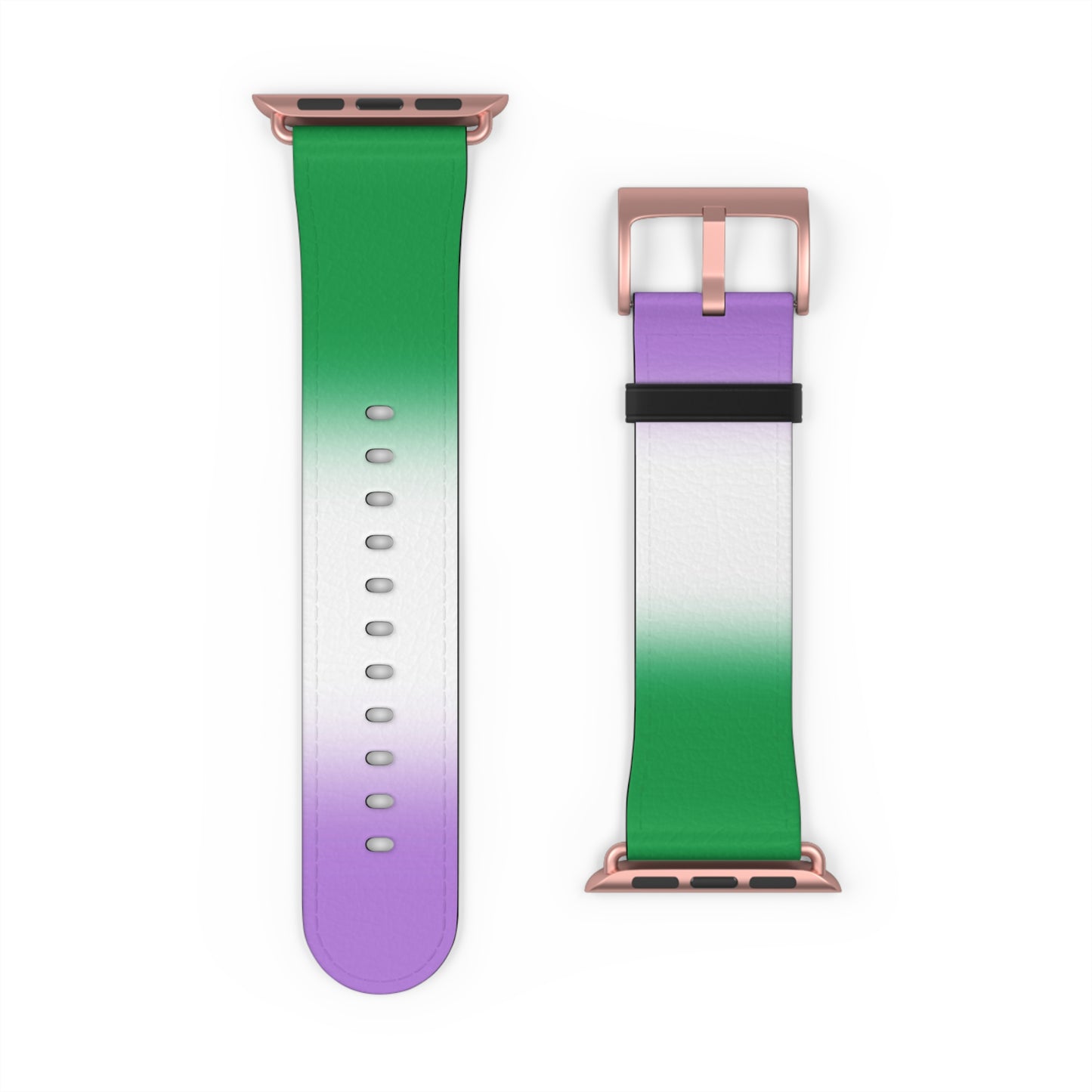 Genderqueer Pride Apple Watch Band Strap In Ombre 42 - 45 mm Rose Gold Matte