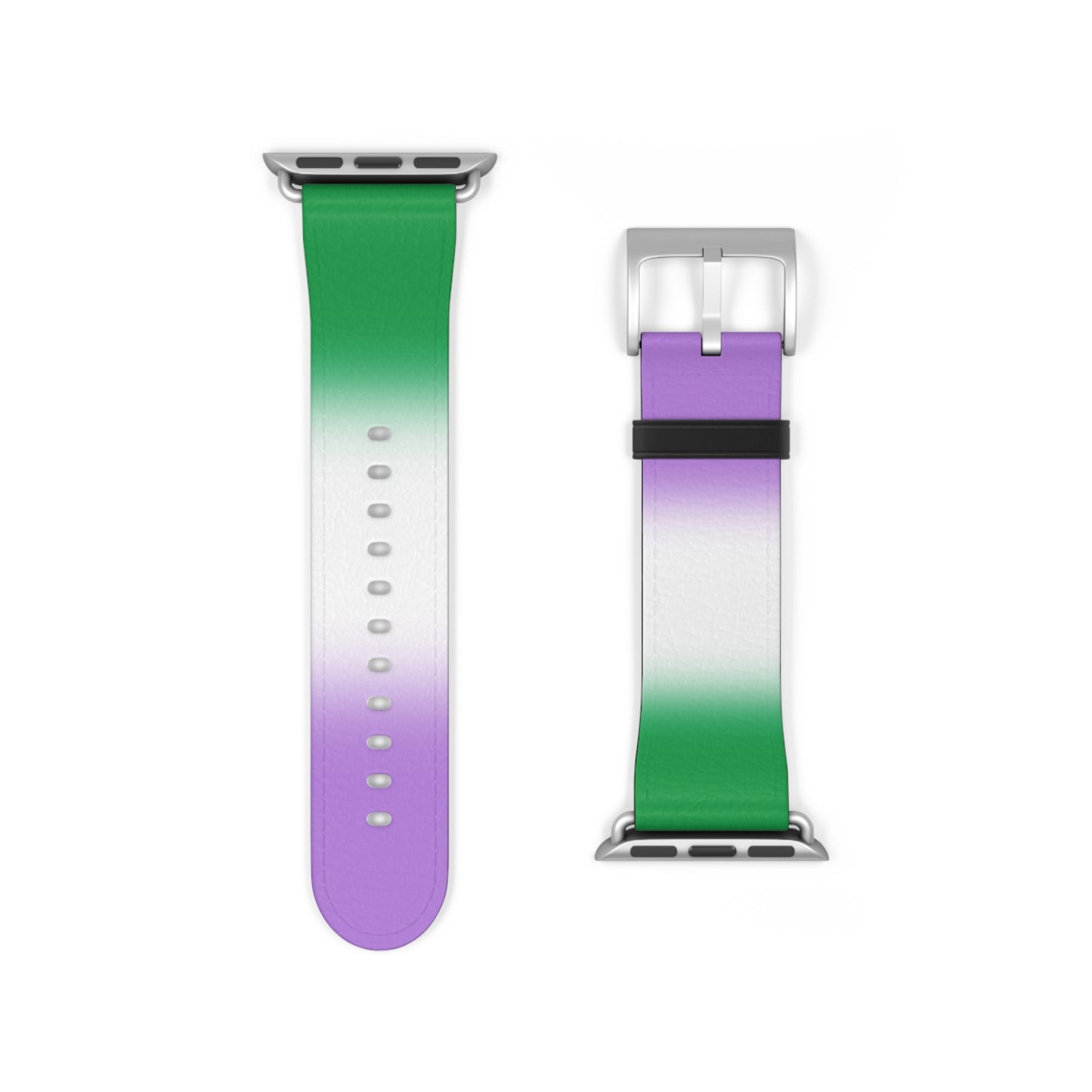 Genderqueer Pride Apple Watch Band Strap In Ombre 38 - 41 mm Silver Matte