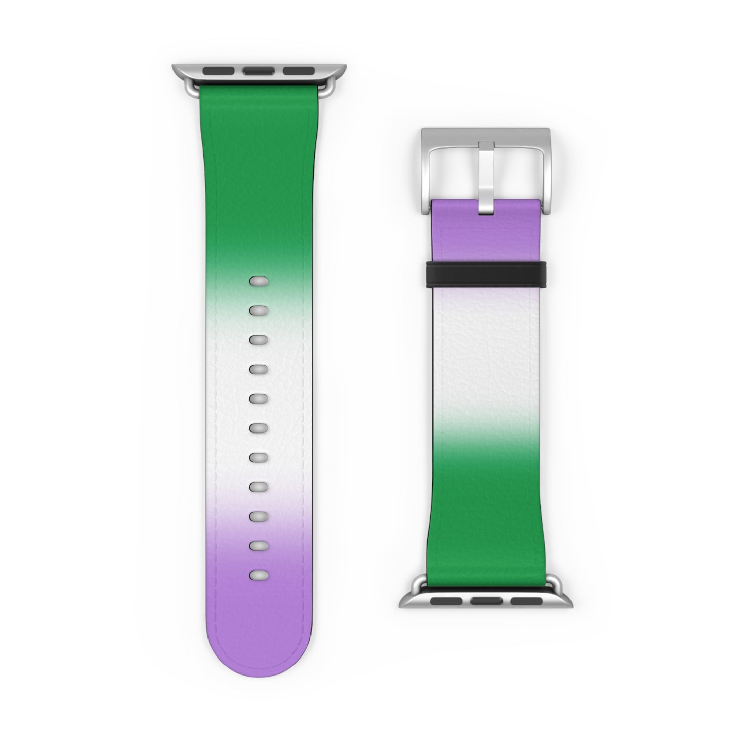 Genderqueer Pride Apple Watch Band Strap In Ombre 42 - 45 mm Silver Matte 