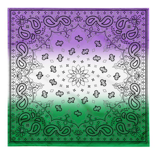 Genderqueer Pride Paisley Bandana L Genderqueer genderqueer-pride-bandana-front