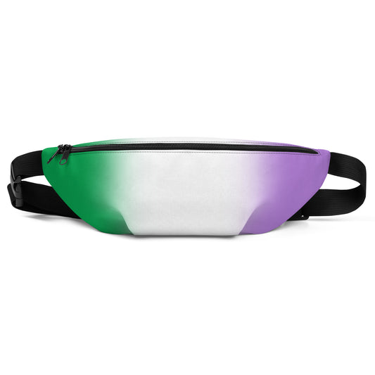 Genderqueer Pride Crossbody Fanny Pack - Ombre Genderqueer genderqueer-pride-crossbody-fanny-pack-ombre-front