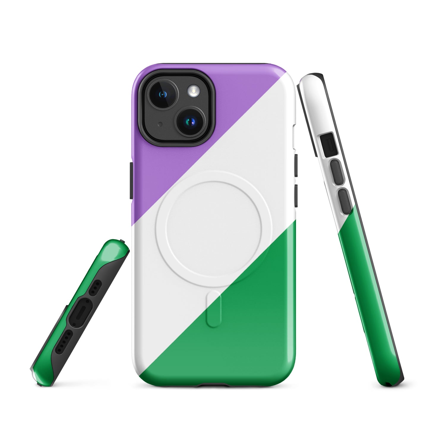 Genderqueer Pride MagSafe® Tough Phone Case for Apple iPhone® iPhone 14 Genderqueer genderqueer-pride-magsafe-tough-phone-case-for-apple-iphone-14-front