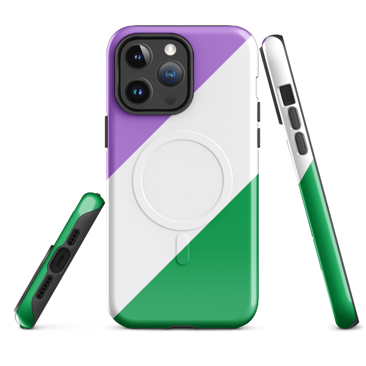 Genderqueer Pride MagSafe® Tough Phone Case for Apple iPhone® iPhone 14 Pro Max Genderqueer genderqueer-pride-magsafe-tough-phone-case-for-apple-iphone-14-pro-max-front