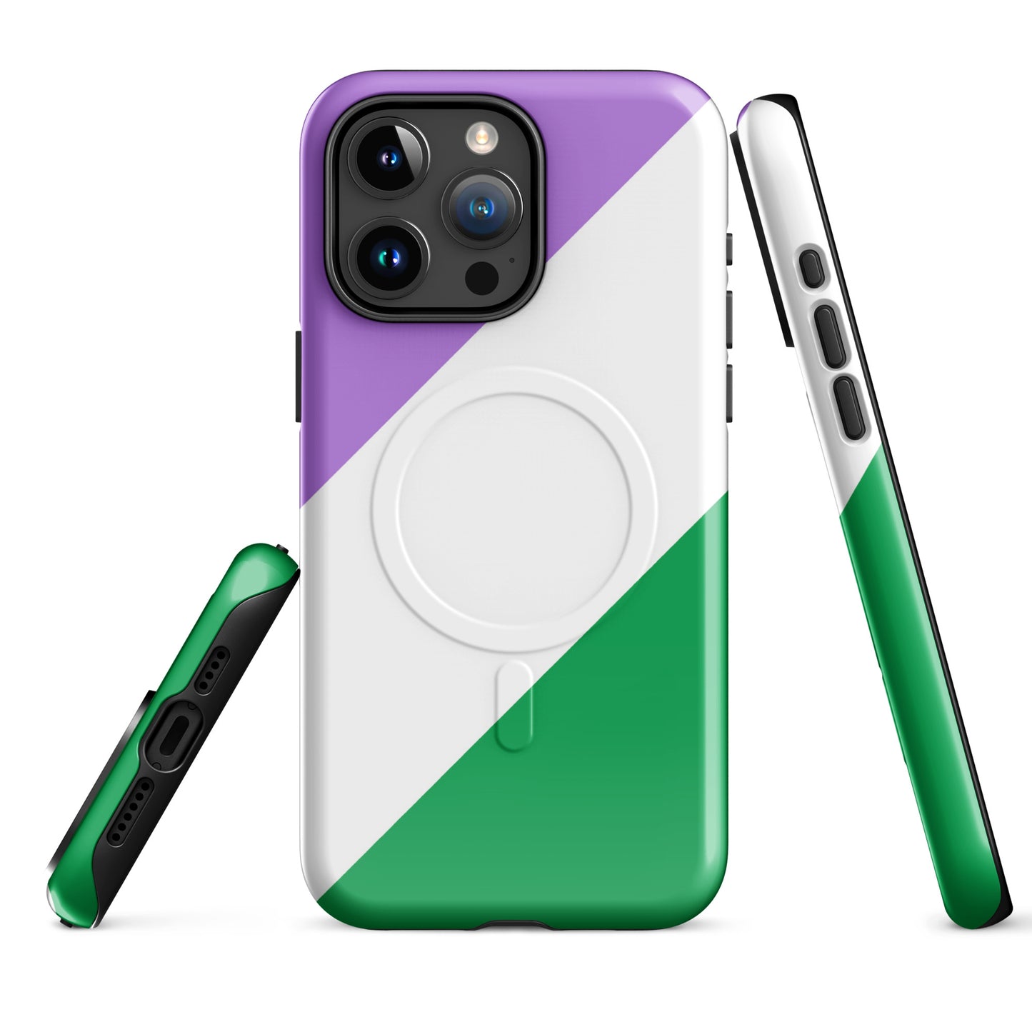 Genderqueer Pride MagSafe® Tough Phone Case for Apple iPhone® iPhone 15 Pro Max Genderqueer genderqueer-pride-magsafe-tough-phone-case-for-apple-iphone-15-pro-max-front