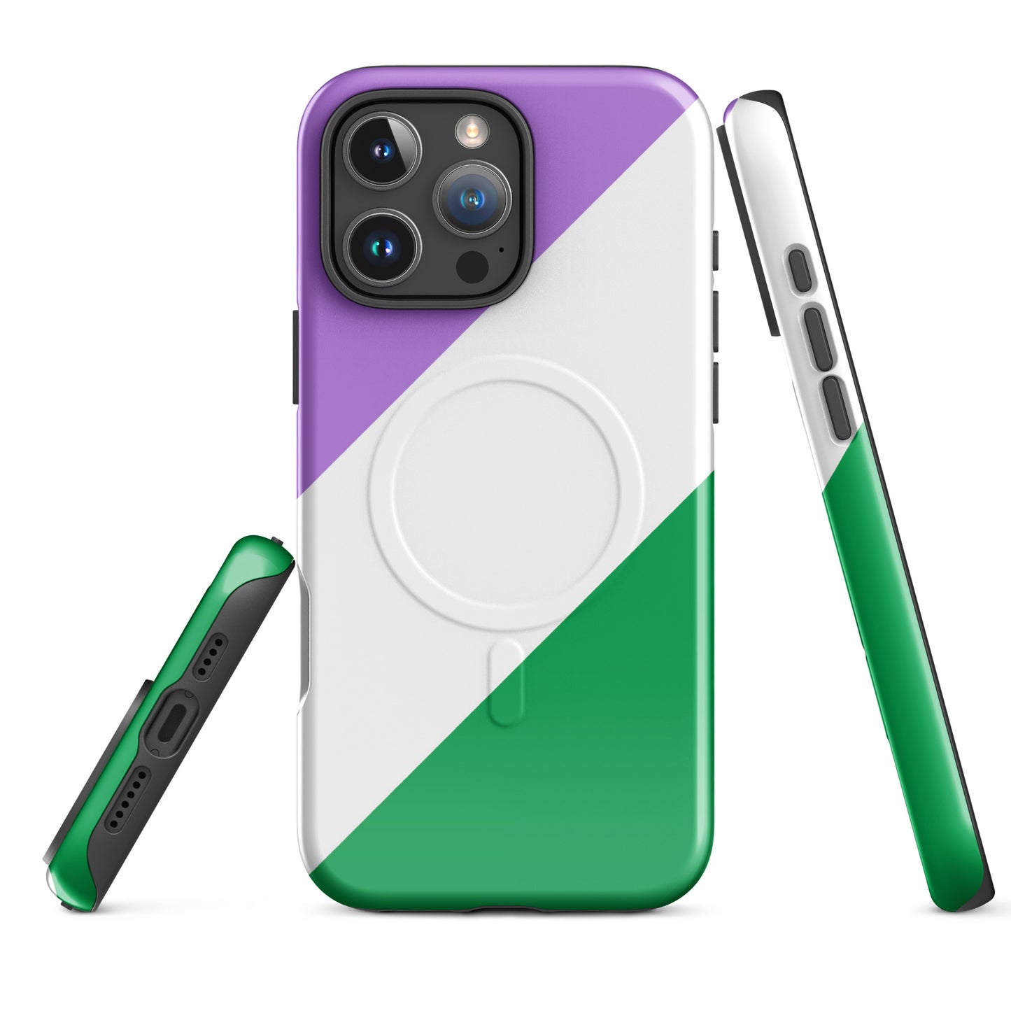 Genderqueer Pride MagSafe® Tough Phone Case for Apple iPhone® iPhone 16 Pro Max Genderqueer genderqueer-pride-magsafe-tough-phone-case-for-apple-iphone-16-pro-max-front