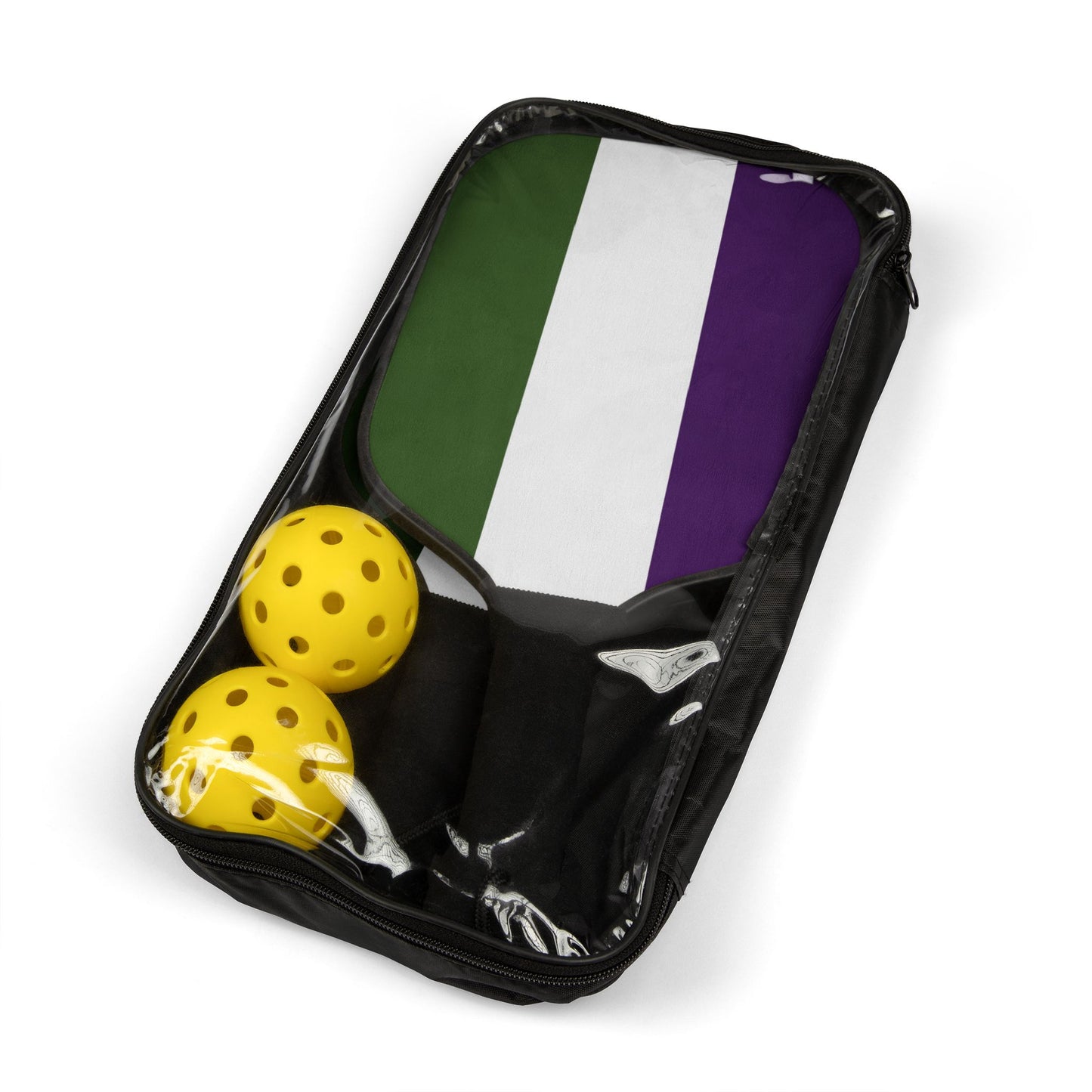 Genderqueer Pride Pickleball Paddle Set with Balls genderqueer-pride-pickleball-paddle-set-with-balls-package