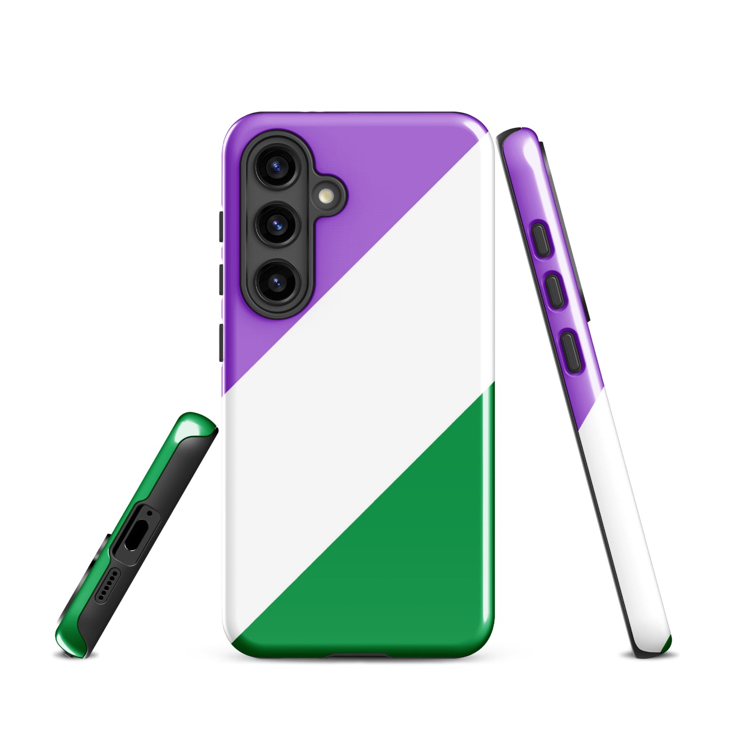 Genderqueer Pride Tough Cell Phone Case for Samsung Galaxy Samsung Galaxy S24 Genderqueer genderqueer-pride-tough-cell-phone-case-for-samsung-galaxy-s24-front