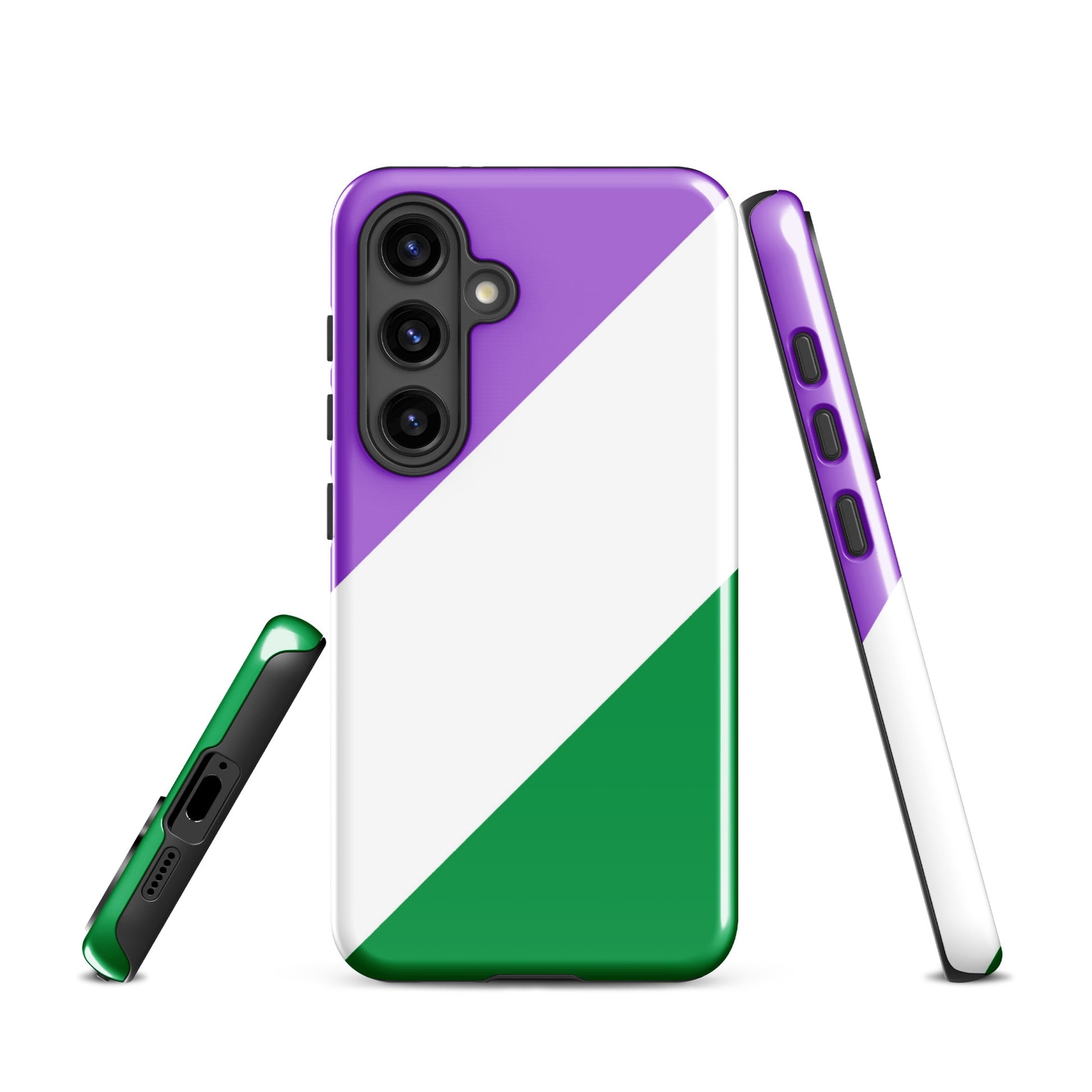 Genderqueer Pride Tough Cell Phone Case for Samsung Galaxy Samsung Galaxy S24 Genderqueer genderqueer-pride-tough-cell-phone-case-for-samsung-galaxy-s24-front