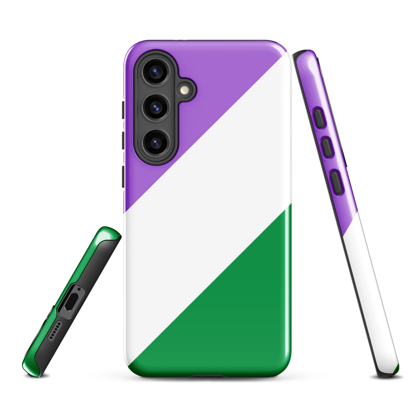 Genderqueer Pride Tough Cell Phone Case for Samsung Galaxy Samsung Galaxy S24 Plus Genderqueer genderqueer-pride-tough-cell-phone-case-for-samsung-galaxy-s24-plus-front