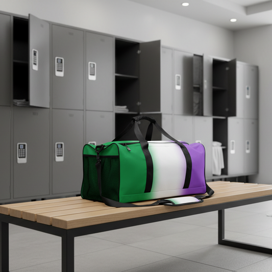 Genderqueer Pride Weekender Duffel Bag - Ombre genderqueer-pride-weekender-duffel-bag-ombre-right-front