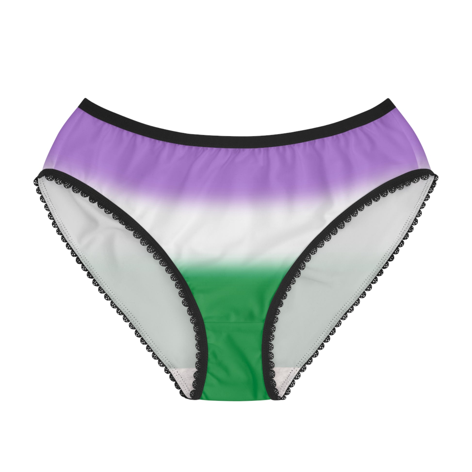 Genderqueer Pride Women's Bikini Briefs Panties Black Lace Genderqueer genderqueer-pride-womens-bikini-briefs-panties-front