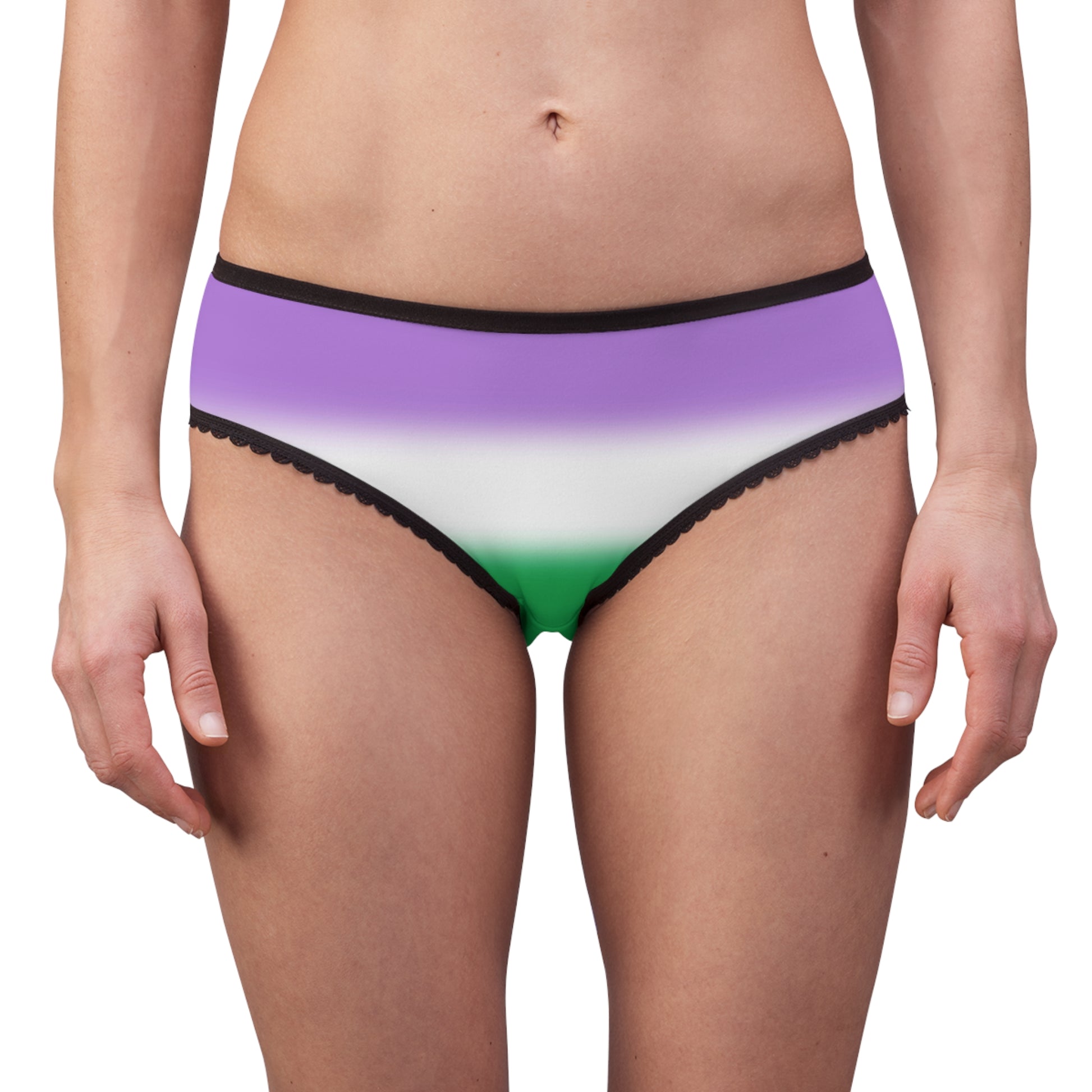 Genderqueer Pride Women's Bikini Briefs Panties genderqueer-pride-womens-bikini-briefs-panties-model-front