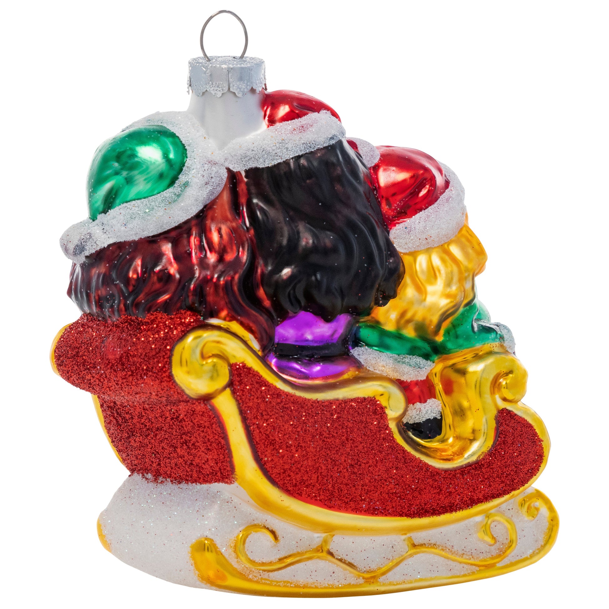 Girls Sleigh Ride - Hand-Blown Glass Holiday Ornament girls-sleigh-ride-hand-blown-glass-holiday-christmas-ornament-back