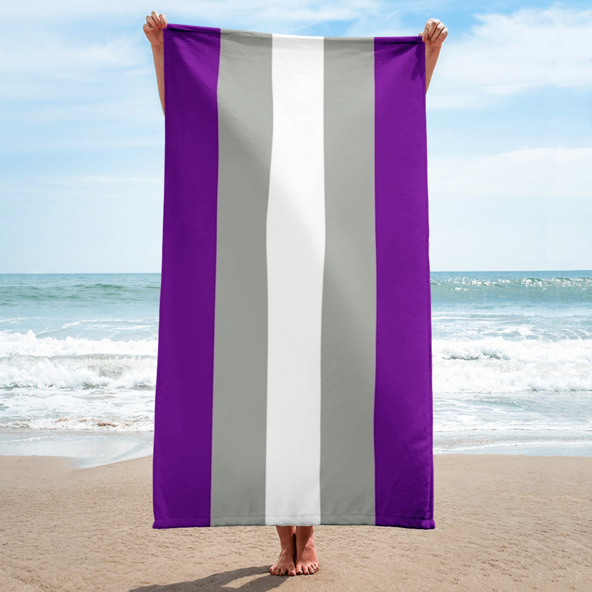 Greysexual Pride Flag Beach Blanket Towel greysexual-Pride-Flag-Beach-Blanket-Towel-beach