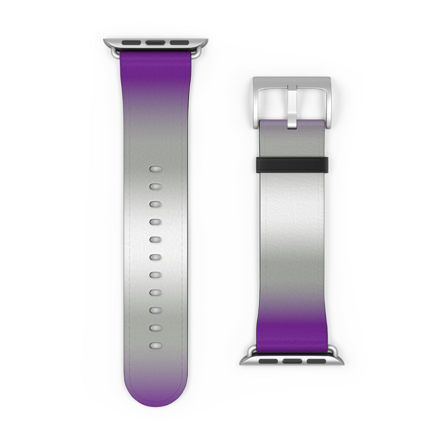 Greysexual Pride Apple Watch Band Strap In Ombre 42 - 45 mm Silver Matte