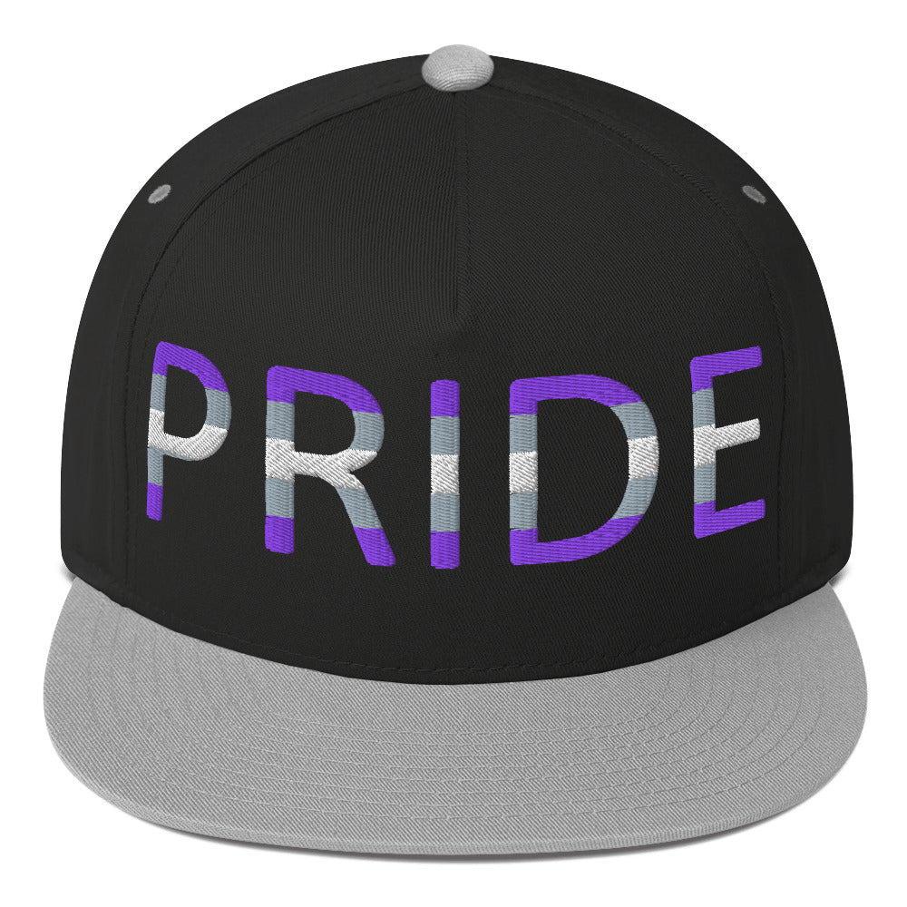 Greysexual Pride Embroidered Snapback Baseball Cap Black Grey Greysexual greysexual-pride-embroidered-snapback-baseball-cap-black-grey-front