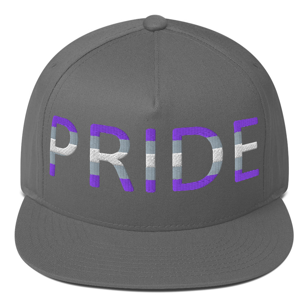 Greysexual Pride Embroidered Snapback Baseball Cap Grey Greysexual greysexual-pride-embroidered-snapback-baseball-cap-grey-front