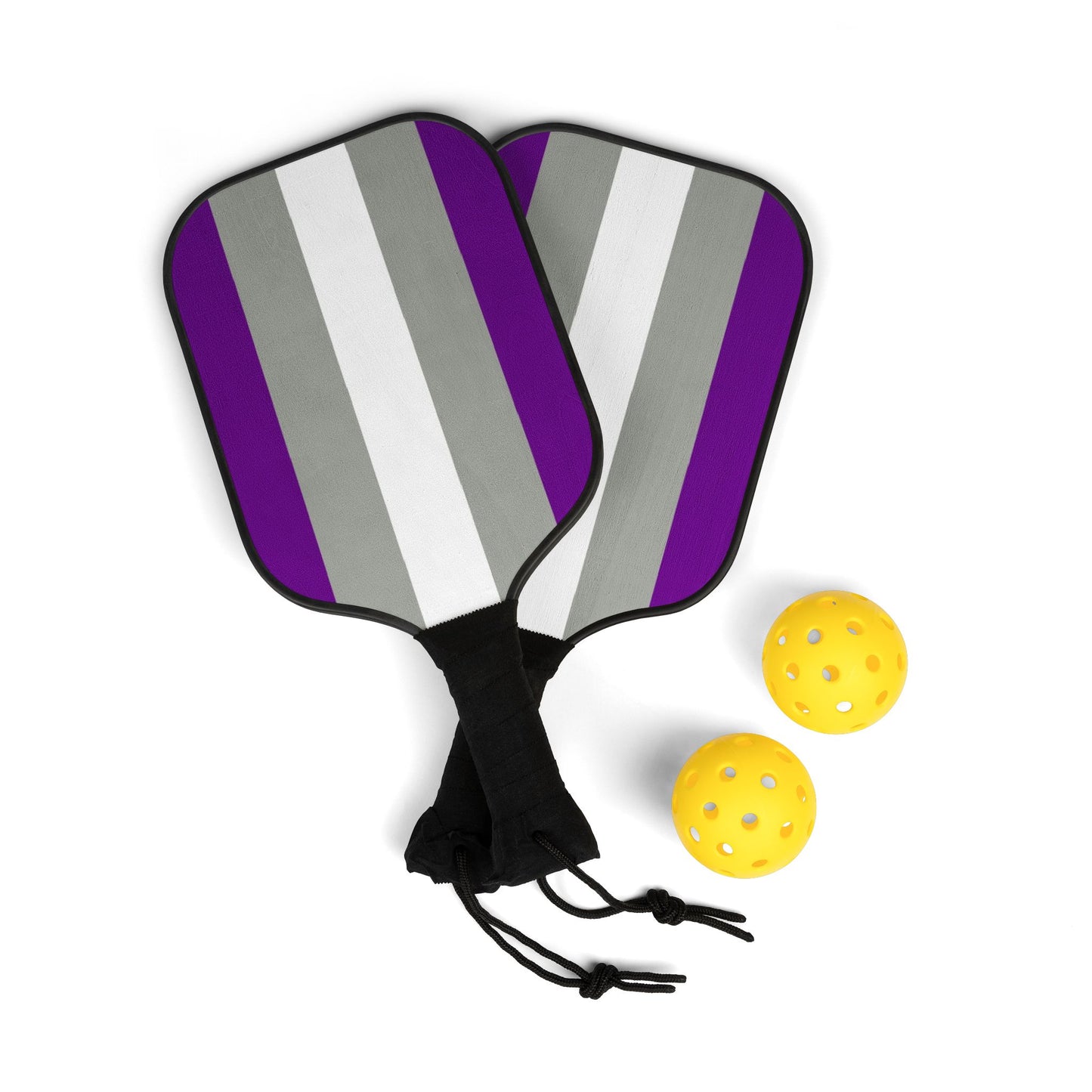 Greysexual Pride Pickleball Paddle Set with Balls 7.5'' × 15.5'' Greysexual greysexual-pride-pickleball-paddle-set-with-balls-front