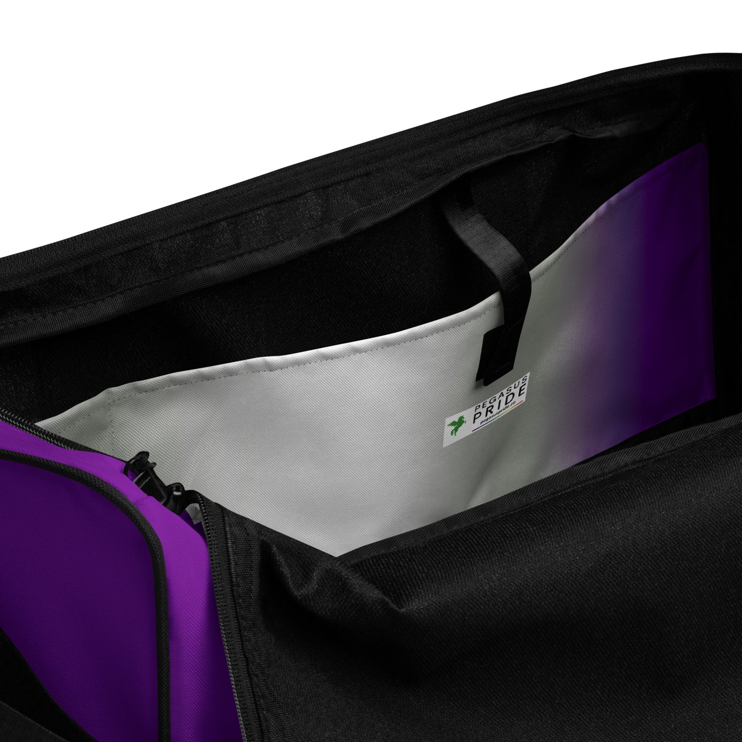Greysexual Pride Weekender Duffel Bag in Ombre greysexual-pride-weekender-duffel-bag-in-ombre-inside-pocket