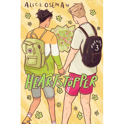 Book cover of 'Heartstopper' Volume 3 by Alice Oseman featuring two characters holding hands.
