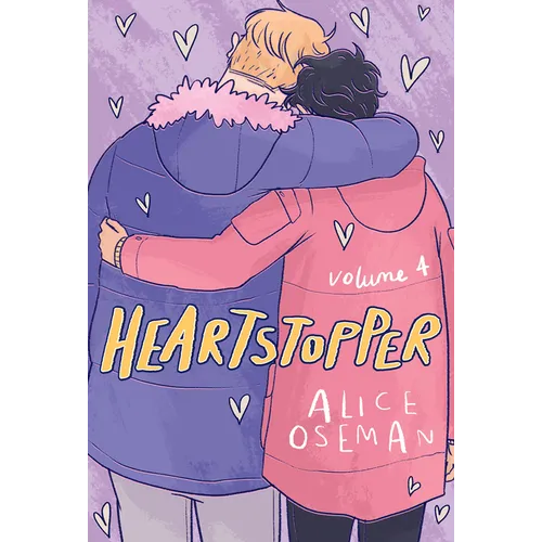 Book cover of 'Heartsopper' with two characters hugging, on a purple background with hearts.