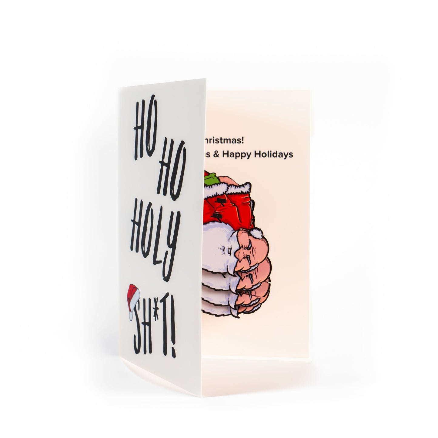 Ho Ho Holy Shit - Holiday Card - Pop Up ho-ho-holy-shit-holiday-christmas-card-pop-up-printed-open-2